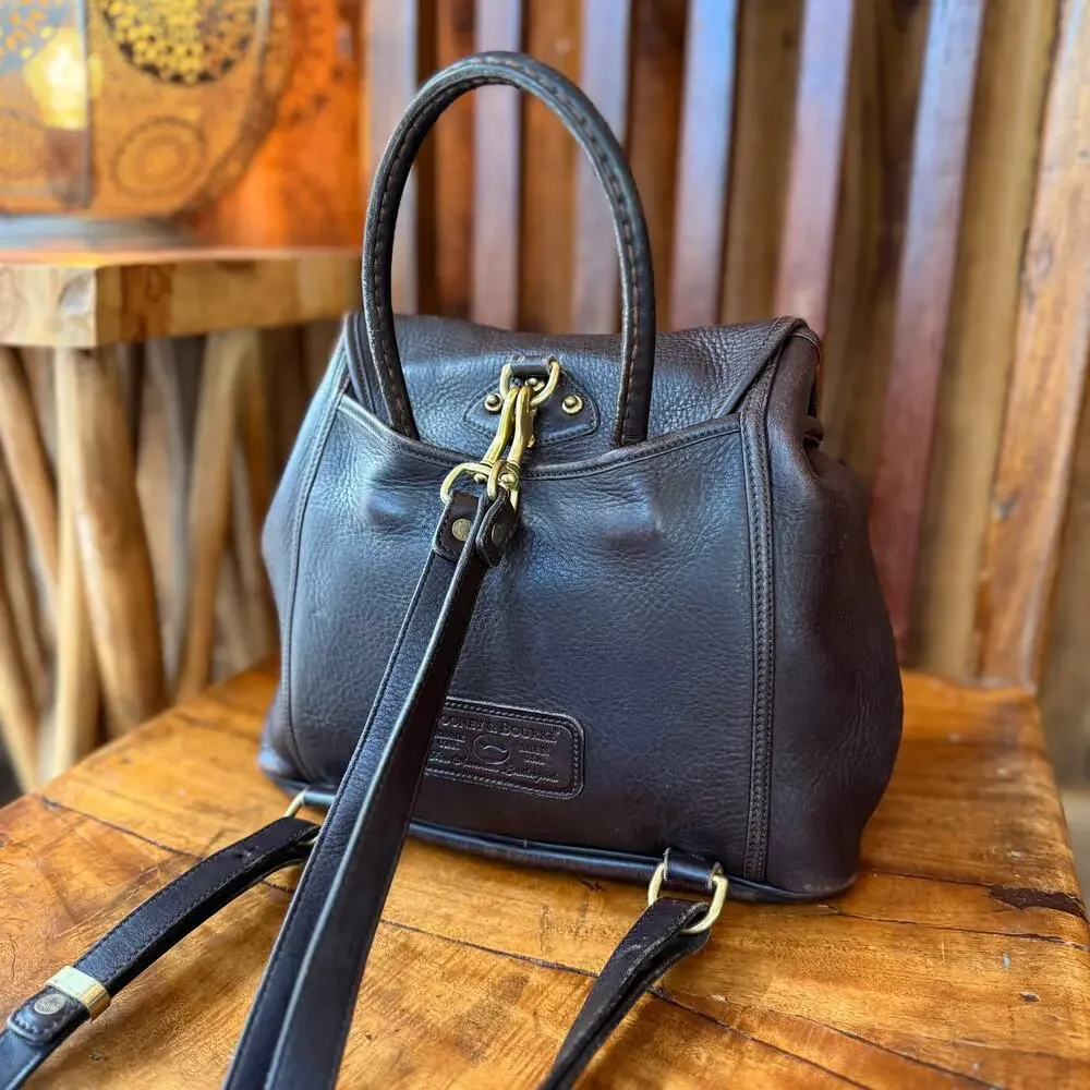 Vintage Dooney & Bourke Backpack Leather Backpack Chocolate Brown
